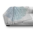 thumbnail image 3 of Blue Mandala Soft Flannel Fleece Throw Blanket, Hand-drawn Style Oriental Round Motif Ornament, Cozy Plush for Indoor and Outdoor Use, 60" x 80", Pale Blue Aqua, by Ambesonne, 3 of 6