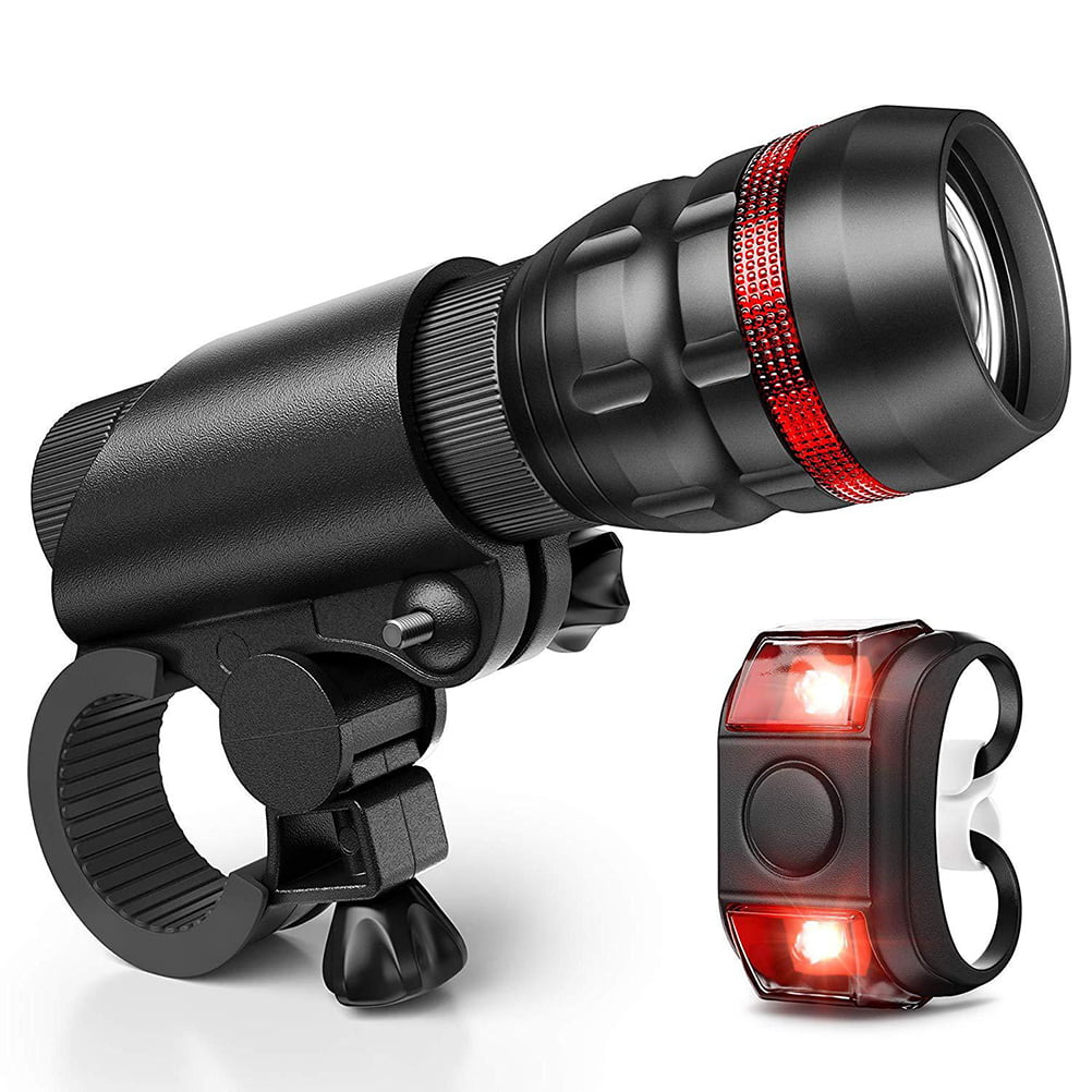 Zoomable Bicycle Headlight LED Bike Front Light Detachable Flashlight with Mount 
