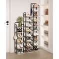 thumbnail image 6 of Hzuaneri 10-Tier Vertical Shoe Rack, Tall Shoe Organizer with 2 Hooks, Wooden Shoe Tower for Entryway, Hallway, Closet Space Saving, Free Standing, Greige, 6 of 9