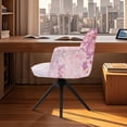 thumbnail image 3 of Xoenoiee Cherry Blossoms Pink Pattern Swivel Accent Dining Chair Cover Stretch Mid Back Accent Office Desk Chair Slipcover Soft Arm Chair Protector for Home Office, 3 of 7