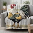 thumbnail image 2 of Retro Rooster Blanket Soft Cozy Warm Throw Blanket for Couch, Plush Fuzzy Flannel Fleece Blankets for Sofa, Farmhouse Animals Wooden Bed Blankets Lightweight Gifts for Women, 40"x60", 2 of 9