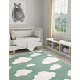 thumbnail image 3 of Unique Loom Whimsy Kids Collection Area Rug - Clouds (10' x 13' 1" Rectangle Soft Green/Ivory), 3 of 9