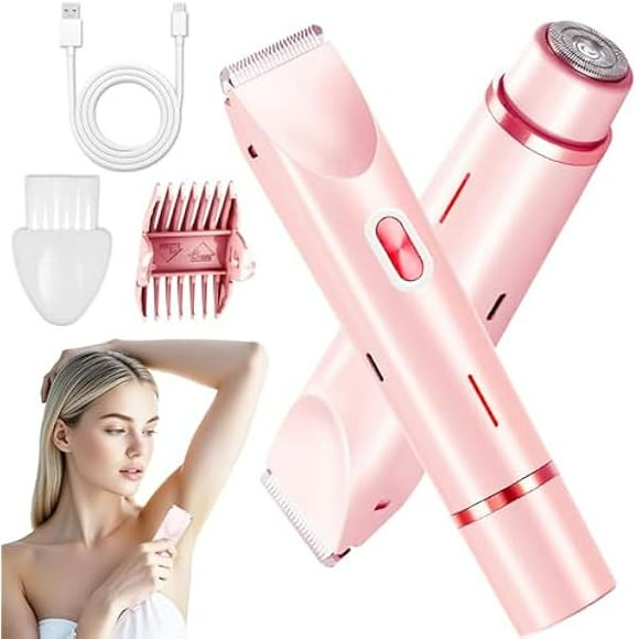 YJJSKEJI Bikini Trimmer for Women, Electric Razor & Shaver with Dual Ceramic Blades, Painless Hair Removal for Face, Body & Intimate Areas, 90min Cordless Runtime, Waterproof Travel Grooming Kit