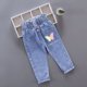 thumbnail image 2 of Odeerbi 2-6 Años Niñas Pantalón Vaquero Estampado Con Cintura Elástica Pantalón Vaquero Con Bolsillo, 2 of 3