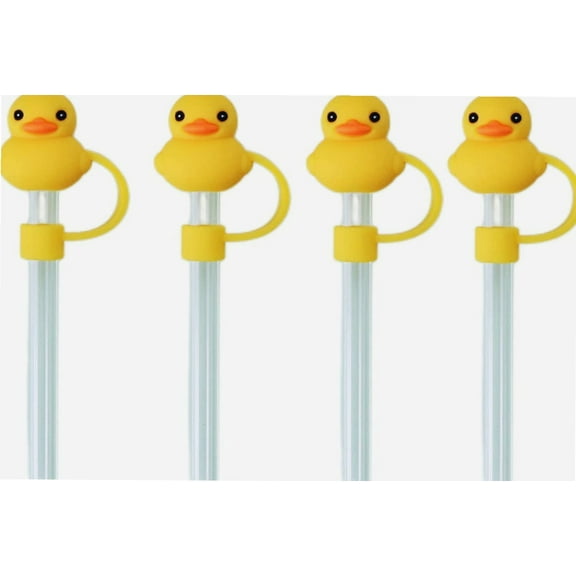 Clouds Straw Cover, 4 Pack Cloud Straw Lids, Reusable Cloud Straw Cover Cap (4 x Duck)