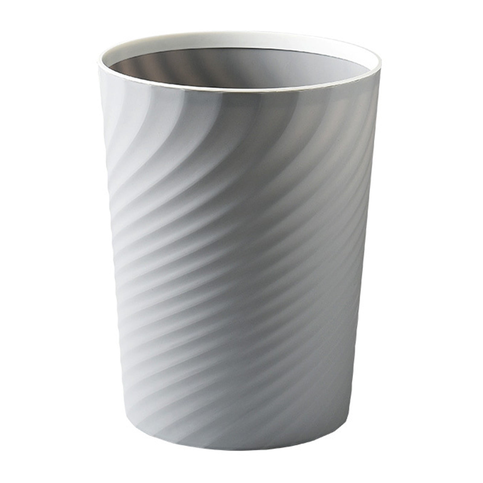 Small Trash Can, Plastic Wastebasket, Garbage Container Bin for Bathrooms, Kitchen, Bedroom, Moden Style (Grey, 1.8 Gallon) 7.87x10"