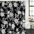 thumbnail image 3 of Black Rose Waterproof Fabric Shower Curtain,Vintage Pastoral Botanical Floral Leaves Vines Waterproof Fabric Shower Curtain for Bathroom Curtains Bathtubs Shower Curtains with 12 Hooks Stall 54x78in, 3 of 8