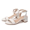 thumbnail image 2 of LuckLilac Women's Round Open Toe Sandals Chunky Low Heel Ankle Strap Heels Casual Daily Office Wedding Shoes, 2 of 7