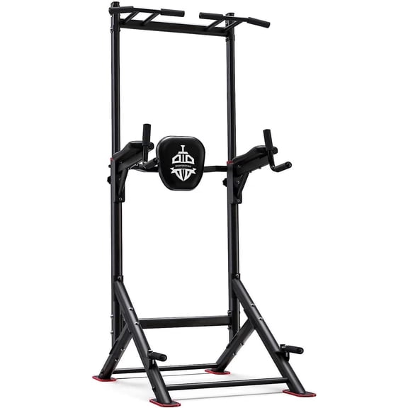 FED Fitness Sportsroyals Power Tower Pull Up Bar Station, 450LBS Stable Pull Up Dip Station for Home Gym