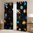 thumbnail image 2 of Outer Space Curtains Rocket Ship Blackout Curtains Universe Themed Decor Window Curtains for Teens Galaxy Space Planet Print Solar System Bedroom Curtains,2 Panels 52"Wx63"L, 2 of 5