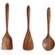 thumbnail image 1 of Zhuge Juego de utensilios de cocina de teca, cuchara ranurada + espátula plana + kit de espátula para wok, utensilios de cocina, sartén antiadherente, olla, utensilios de cocina, 1 of 5