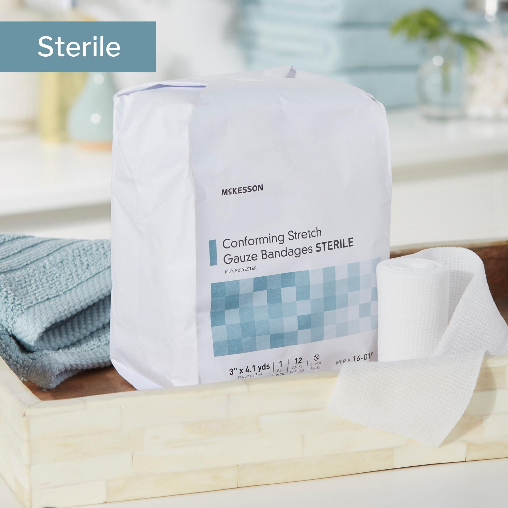 McKesson Conforming Stretch Gauze Bandages, Sterile - 3 in x 4.1 yd, 96 Ct