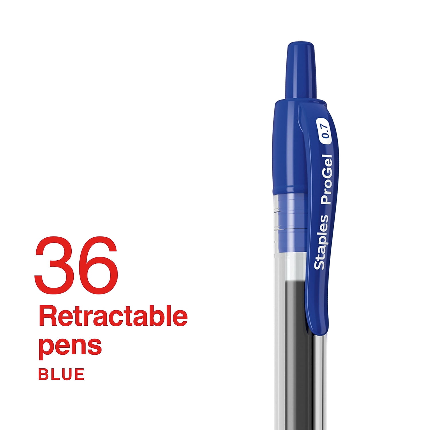 Staples ProGel Retractable Gel Pen Fine Point 0.7mm Blue Ink 36/Pack (ST62108)