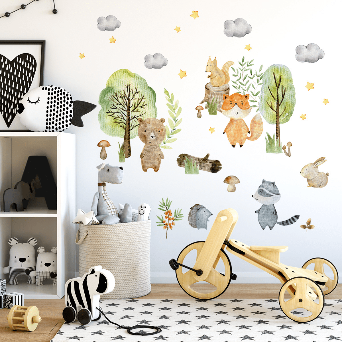 TIMPCV orest Animals Tree Wall Decal Fox Deer Wall Stickers Baby