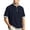 Navy, variant on Zimjoy Men's Polo Shirts Casual Quarter Zipper Collared Short Sleeve Shirts Color Block Cotton Polo Summer Navy L