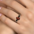 thumbnail image 4 of Gem Stone King 925 Silver and 10K Yellow Gold Red Garnet and Black Onyx Engagement Ring for Women | 2.89 Cttw | Oval 9X7MM | Gemstone January Birthstone | Size 8, 4 of 6