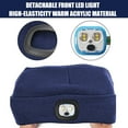 thumbnail image 4 of AYAMAYA Unisex Beanie Hat with LED, Rechargeable Knitted Winter Warm Hats with Headlamp for Outdoor Camping Hiking, Blue, 4 of 7