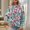 Blue, variant on Women's Thermal Lightweight Round Neck Long Sleeve Printed Casual Sweatshirt for Cold Weather