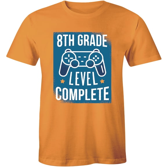 8th Grade Unlocked Level Up Game Controller Funny Crew Neck for Men T-Shirt