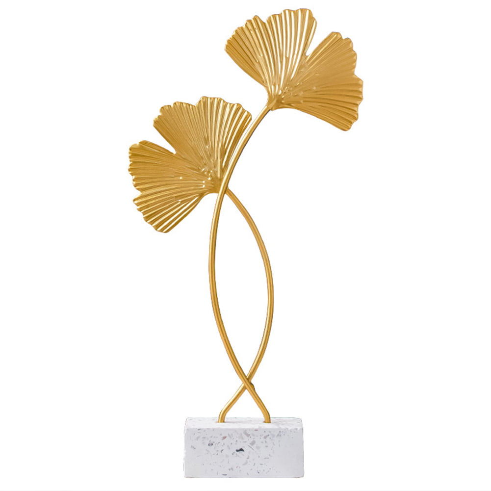 WUKALA Metal Wall Art,Large Metal Ginkgo Leaf Decoration Sculpture Art Handging Décor,Yellow Flower Wall Decor for Living Room Bedroom Office Wall Hangings