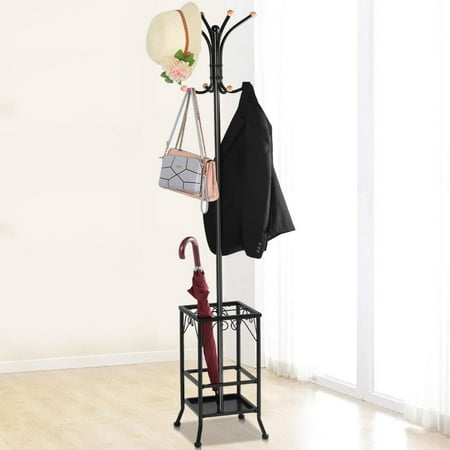 Yaheetech Coat Rack Umbrella Floor Stand Tree Hat Hooks Hangers Best Coat Rack Metal Black Yaheetech Coat Rack Umbrella Floor Stand Tree Hat Hooks Hangers Best Coat Rack Metal Black