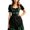 Black, variant on Jane Wardrobe Bow Pocket Ruffle Dirndl Apron Skirt Women Oktoberfest Adjustable Tie Waist Half Apron Costume 1PC One Size