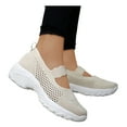 thumbnail image 5 of NOKIO Womens Slip-On Walking Shoes Summer Breathable Mesh Shoes Running Shopping Flat Comfort Wedge Platform Loafers Casual Shoes Women's Hollow Out Wedge Sport Shoes, 5 of 7