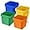 Yellow, Blue, Green, Orange, variant on Mifoci 4 Pcs Plastic Bucket 5 Quart Square Cleaning Bucket Utility Small Pail with Handle for House Cleaning Storage Livestock Feeding Car Washing (Red,Yellow,White,Green)