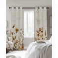 thumbnail image 2 of Vintage Floral Blackout Curtains for Bedroom, Thermal Insulated Drapes, Spring Flowers Eucalyptus Leaves Retro Black Out Curtains 63 Inch Long Room Darkening Kitchen Curtains 42"x63" 2 Panels, 2 of 8