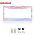 thumbnail image 2 of 1Pack License Plate Frames with Dreamy Pink Blue Gradient Pattern Design Includes Screws & Caps Full Accessories Included Size 6. 3x12. 2inch(16x31cm), 2 of 8