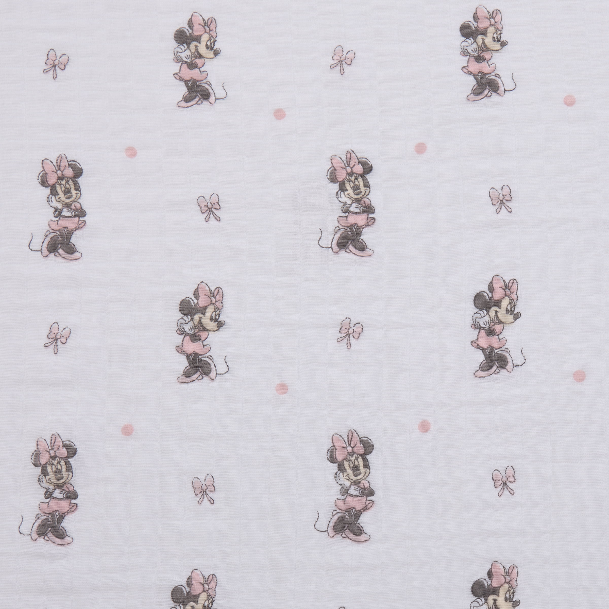 Minnie Mouse 2-Pack 100% Cotton Muslin Swaddle Blankets, Pink for Infant Girls