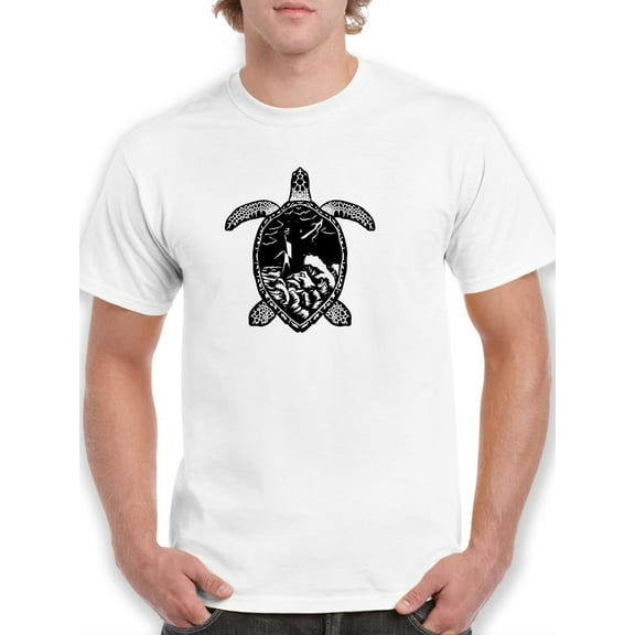 Sea Turtle Bold Silhouette T-Shirt Men -Image by Shutterstock, Male 5X-Large