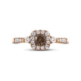 thumbnail image 2 of FB Jewels 14kt Rose Gold Womens Round Brown Diamond Solitaire Bridal Wedding Engagement Ring 3/4, 2 of 4