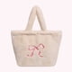 thumbnail image 5 of Bolso Mano Con Lazo Esponjoso Piel Hombro Portátil Gran Capacidad Lana Cordero Ins (beige), 5 of 9