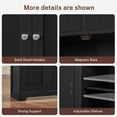 thumbnail image 6 of 57.8" H Tall Storage Cabinet with Adjustable Shelf, Bathroom Cabinet with 2 Drawers, Linen Cabinet for Living Room, Black, 6 of 8