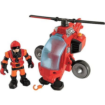 Fisher-Price Hero World Rescue Heroes Hal E. Copter and Helicopter