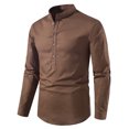 thumbnail image 2 of Camisa suelta de manga larga de lino para hombres de primavera y verano Pompotops  oipoqjl47530, 2 of 9