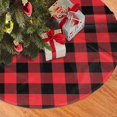 thumbnail image 2 of Christmas Tree Skirt Red and Blcak Check Traditional Decorations Holiday Tree Skirt, 2 of 4