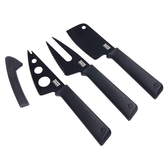 Kuhn Rikon Colori  Cheese Knife Set of 3, Graphite