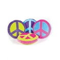 thumbnail image 2 of 16" Green And Pink Plush Peace Sign Hippie 60s 70s Pillow Bedroom Decoration, 2 of 2