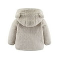 thumbnail image 4 of Boys Winter Coat Size 12-18M Newborn Infant Bear Ears Hooded Zipper Warm Fleece Winter Beige Baby Coat, 4 of 4