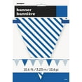 thumbnail image 1 of Royal Blue Dots & Stripes Paper Flag Banner, 12 ft, 1 of 2
