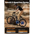 thumbnail image 2 of Adult Electric Mountain Bike – 27.5" 21-Speed, 1200W Brushless Motor, 28 MPH, 48V 13Ah Removable Battery, Step-Over Frame, NFC Unlock, Gray with Lock, 2 of 6