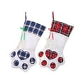 thumbnail image 3 of Medias de Navidad, bolsa de regalo, decoración para Año Nuevo, bolsas de regalo de Navidad a cuadros, medias de pata de mascota, 3 of 7