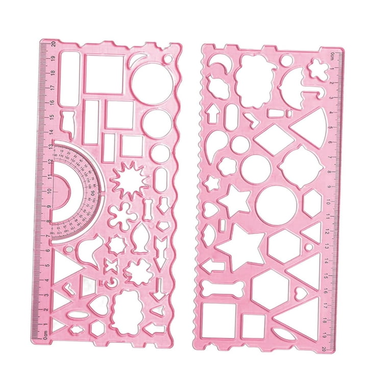 Multifunctional Geometric Ruler - Pink