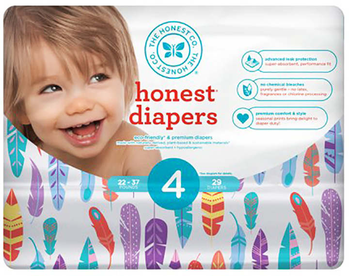 116 Honest Baby Diapers Size 4 (2237 lbs) **Free Shipping** Walmart