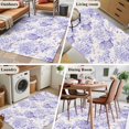 thumbnail image 5 of Purple Floral Runner Rug 2.7x5 FT, Non Slip Entryway Carpet, Hydrangeas Flower Spring Summer Botanical Washable Soft Floor Carpet Entrance Mat Non-Shedding Throw Rug for Hallway Laundry Room Bedside, 5 of 9