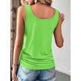 thumbnail image 4 of Womens U Neck Tank Tops Summer Sleeveless Loose Button Casual Henley Shirts Grass Green M, 4 of 9