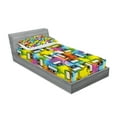 thumbnail image 2 of Ambesonne Colorful Fitted Sheet & Pillow Sham Set, Fun Characters Pattern, Twinxl, Multicolor, 2 of 2