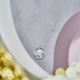 thumbnail image 3 of JeenMata Modern 1 Carat Round Cut Moissanite Bezel Set Slider Pendant Necklace in 18K White Gold over Silver, 3 of 6